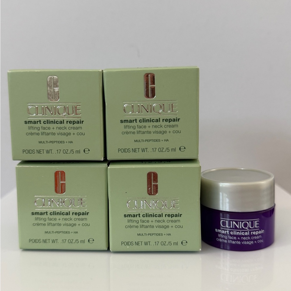 4 x Clinique Smart Clinical Repair-Lifting face + neck cream .17oz/5ml each, New